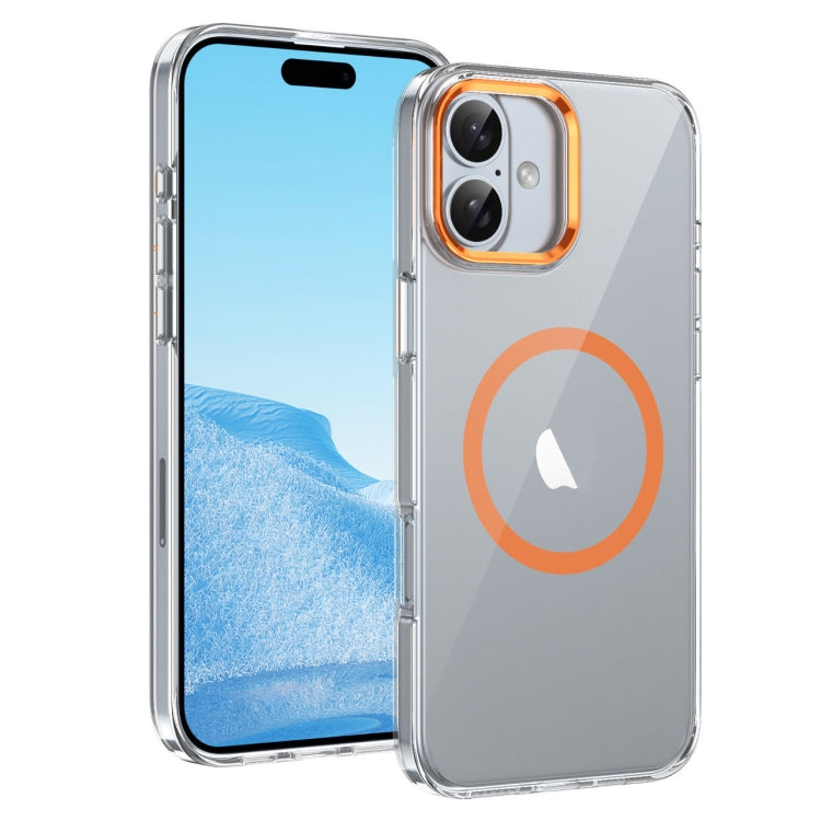 For iPhone 16 Ice Feel HD Transparent MagSafe PC Full Coverage Phone Case(Orange) - iPhone 16 Cases by PMC TechLife | Online Shopping South Africa | PMC TechLife | Buy Now Pay Later Mobicred