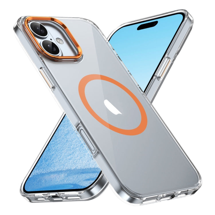 For iPhone 16 Ice Feel HD Transparent MagSafe PC Full Coverage Phone Case(Orange) - iPhone 16 Cases by PMC TechLife | Online Shopping South Africa | PMC TechLife | Buy Now Pay Later Mobicred