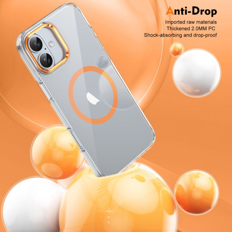 For iPhone 16 Ice Feel HD Transparent MagSafe PC Full Coverage Phone Case(Orange) - iPhone 16 Cases by PMC TechLife | Online Shopping South Africa | PMC TechLife | Buy Now Pay Later Mobicred