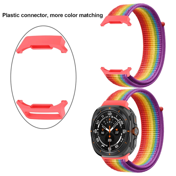 For Samsung Galaxy Watch Ultra 47mm Plastic Connector Nylon Loop Watch Band(Pink Sand) - Watch Bands by PMC Jewellery | Online Shopping South Africa | PMC Jewellery | Buy Now Pay Later Mobicred