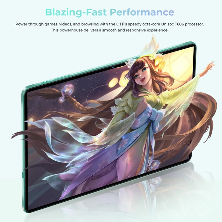 [HK Warehouse] OUKITEL OT11 Tablet PC 11 inch, 4GB+128GB, Android 14 Unisoc Tiger T606 Octa Core, Support Dual SIM 4G Network, EU Plug(Green) - Other by OUKITEL | Online Shopping South Africa | PMC Jewellery | Buy Now Pay Later Mobicred