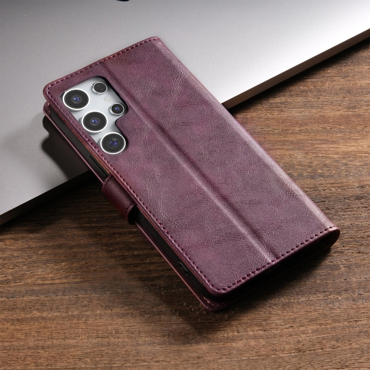 For Samsung Galaxy S24 Ultra 5G N.BEKUS CSJ-P1 Solid Color Leather Phone Case(Wine Red) - Galaxy S24 Ultra 5G Cases by N.BEKUS | Online Shopping South Africa | PMC Jewellery | Buy Now Pay Later Mobicred