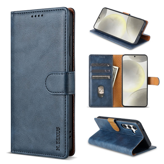 For Samsung Galaxy S24 5G N.BEKUS CSJ-P1 Solid Color Leather Phone Case(Blue) - Galaxy S24 5G Cases by N.BEKUS | Online Shopping South Africa | PMC Jewellery | Buy Now Pay Later Mobicred