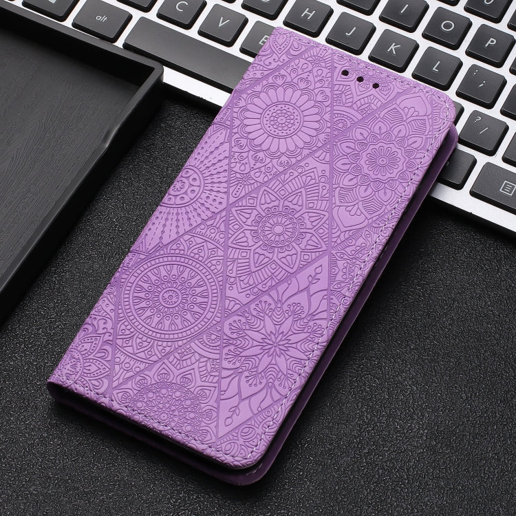 For Google Pixel 9 Pro XL Ethnic Embossed Adsorption Leather Phone Case(Purple) - Google Cases by PMC TechLife | Online Shopping South Africa | PMC TechLife | Buy Now Pay Later Mobicred