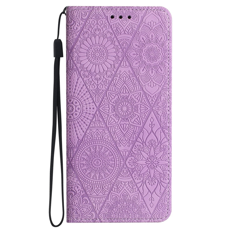 For Google Pixel 9 / 9 Pro Ethnic Embossed Adsorption Leather Phone Case(Purple) - Google Cases by PMC Jewellery | Online Shopping South Africa | PMC Jewellery | Buy Now Pay Later Mobicred