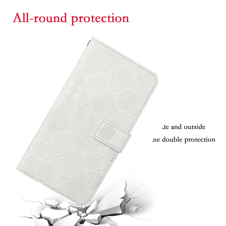 For Samsung Galaxy S25 Ultra 5G Ethnic Style Embossed Pattern Leather Phone Case(White) - Galaxy S25 Ultra 5G Cases by PMC Jewellery | Online Shopping South Africa | PMC Jewellery | Buy Now Pay Later Mobicred