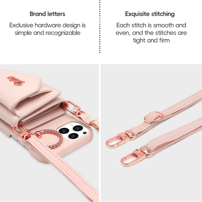 For iPhone 15 Pro Max VIETAO Ring Holder Wallet PU Phone Case with Lanyard(Pink) - iPhone 15 Pro Max Cases by VIETAO | Online Shopping South Africa | PMC Jewellery | Buy Now Pay Later Mobicred