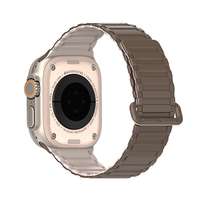 For Apple Watch SE 2023 44mm DUX DUCIS KJ Series Magnetic Buckle Silicone Watch Band(Brown Grey) - Watch Bands by DUX DUCIS | Online Shopping South Africa | PMC Jewellery | Buy Now Pay Later Mobicred