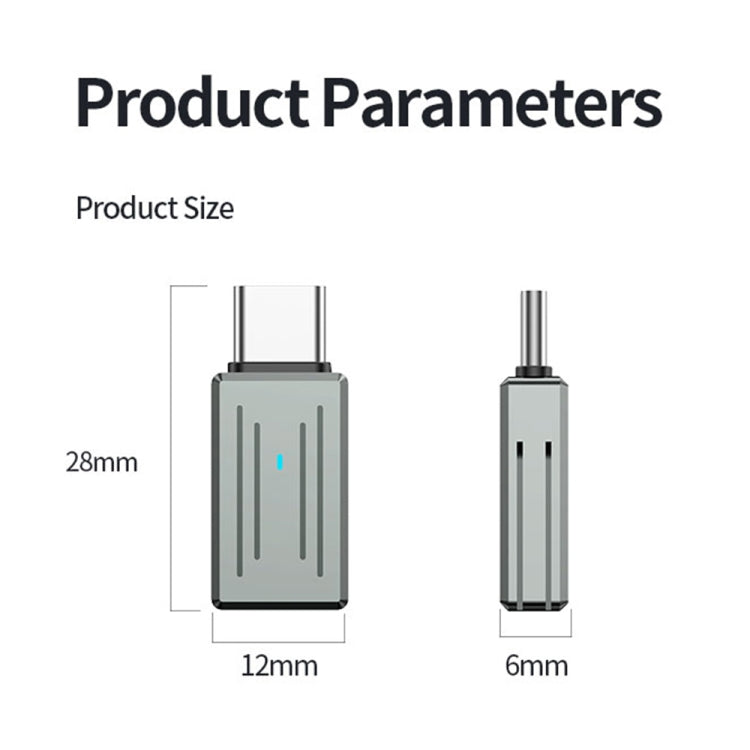 USB-C / Type-C Male to 8 Pin Female Zinc Alloy PD Adapter, Support Fast Charging / Data Transmission(Gun Metal) - Converter & Adapter by PMC Jewellery | Online Shopping South Africa | PMC Jewellery | Buy Now Pay Later Mobicred