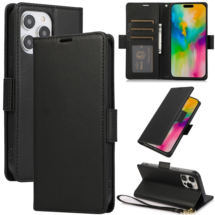 For iPhone 16 Pro Side Buckle RFID Anti-theft Leather Phone Case(Black) - iPhone 16 Pro Cases by PMC TechLife | Online Shopping South Africa | PMC TechLife | Buy Now Pay Later Mobicred
