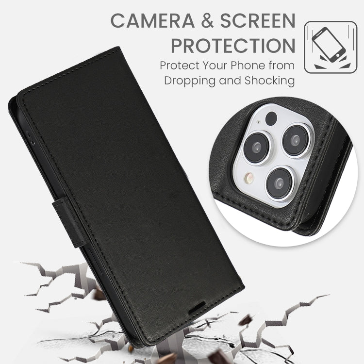 For iPhone 16 Pro Side Buckle RFID Anti-theft Leather Phone Case(Black) - iPhone 16 Pro Cases by PMC TechLife | Online Shopping South Africa | PMC TechLife | Buy Now Pay Later Mobicred