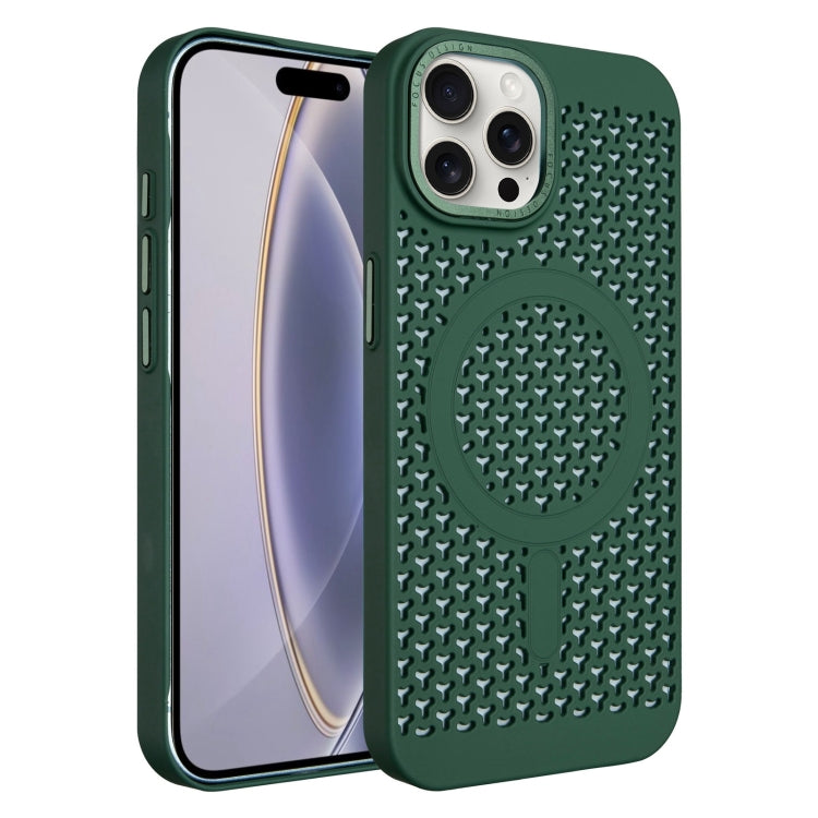 For iPhone 16 Pro Max Ice Feeling Cooling MagSafe Magnetic Phone Case(Dark Green) - iPhone 16 Pro Max Cases by PMC Jewellery | Online Shopping South Africa | PMC Jewellery | Buy Now Pay Later Mobicred