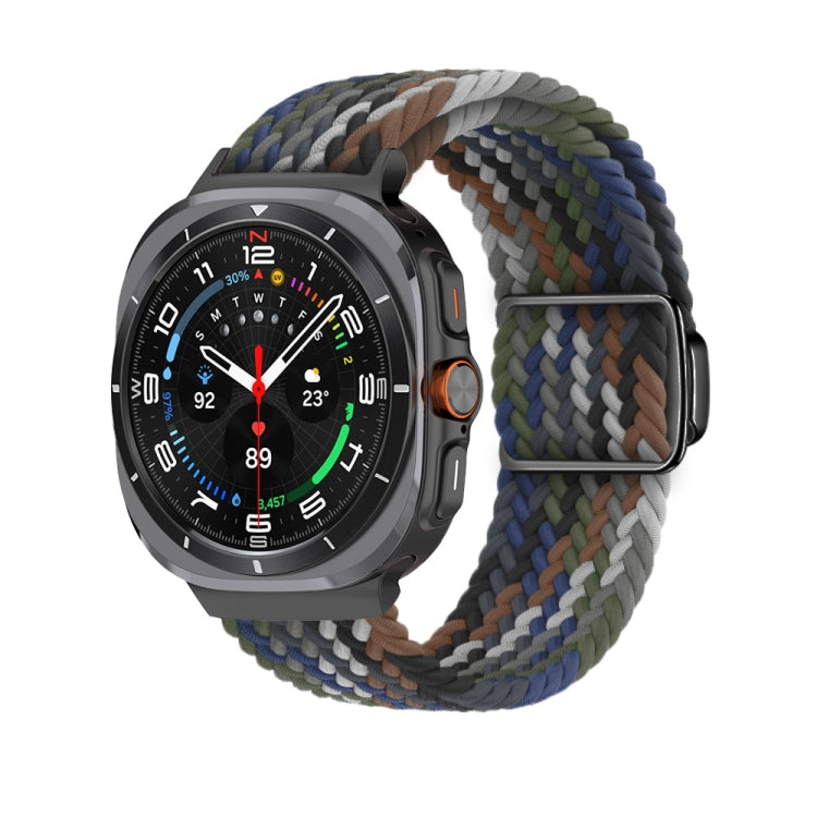 For Samsung Galaxy Watch Ultra 47mm Nylon Loop Magnetic Buckle Watch Band(Denim Rainbow) - Watch Bands by PMC Jewellery | Online Shopping South Africa | PMC Jewellery | Buy Now Pay Later Mobicred