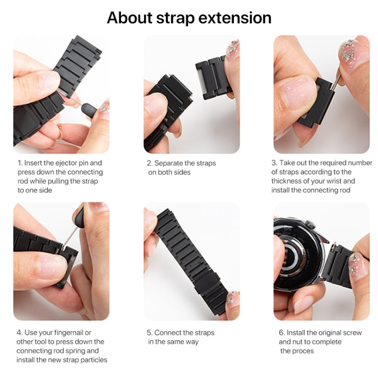 22mm One-bead Bamboo Magnetic Buckle Pure Titanium Watch Band(Silver) - free shipping - PMC TechLife - Order now!