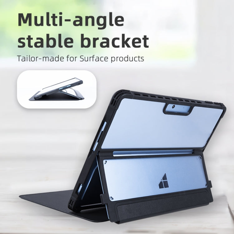 For Microsoft Surface Pro 9 / 10 / 11 Conjoined Acrylic Leather Tablet Case(Black) - Others by PMC TechLife | Online Shopping South Africa | PMC TechLife | Buy Now Pay Later Mobicred