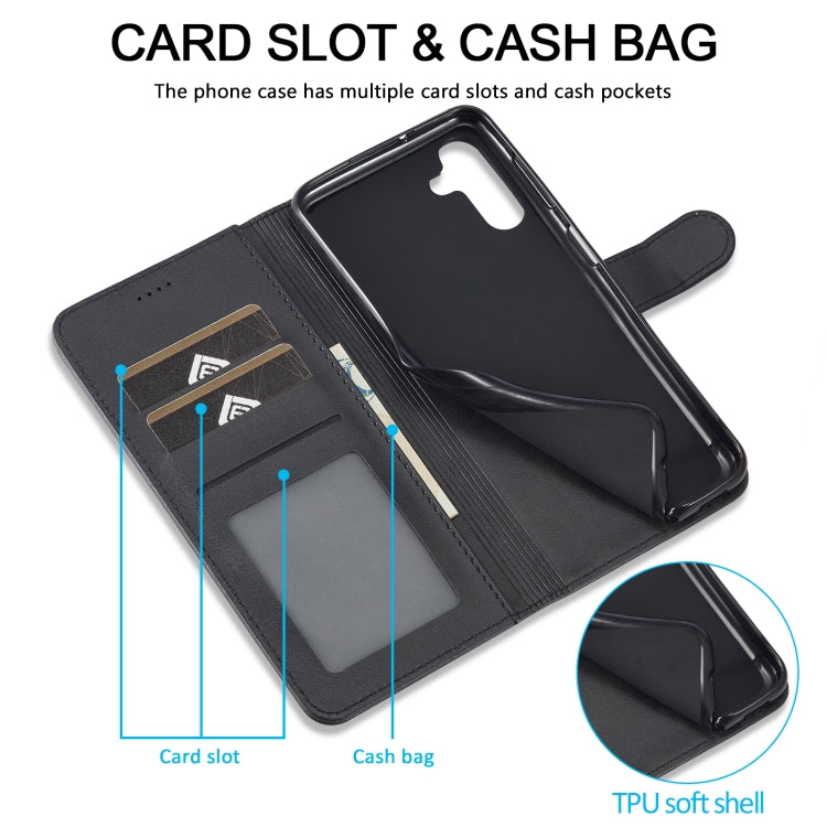 For Samsung Galaxy S24 FE 5G LC.IMEEKE Calf Texture Leather Phone Case(Black) - free shipping - PMC Jewellery - Order now!