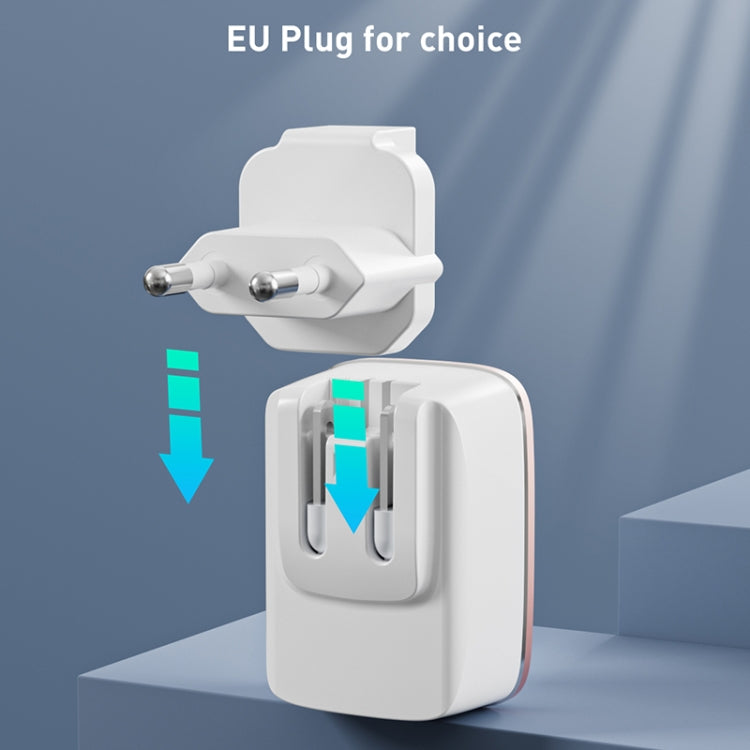 LDNIO A1204Q QC3.0 18W USB Fast Charger with 1m USB to Micro USB Cable, Plug Type:EU Plug(White Gold) - free shipping - PMC TechLife - Order now!