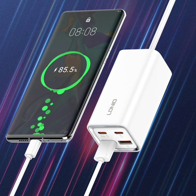 LDNIO A4610C PD65W Dual USB-C / Type-C + Dual USB Fast Charger, Cable Length: 1.5m, Plug Type:US Plug(White) - free shipping - PMC TechLife - Order now!