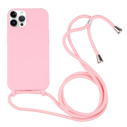 For iPhone 16 Pro Max Candy Colors TPU Protective Phone Case with Lanyard(Pink) - iPhone 16 Pro Max Cases by PMC Jewellery | Online Shopping South Africa | PMC Jewellery | Buy Now Pay Later Mobicred