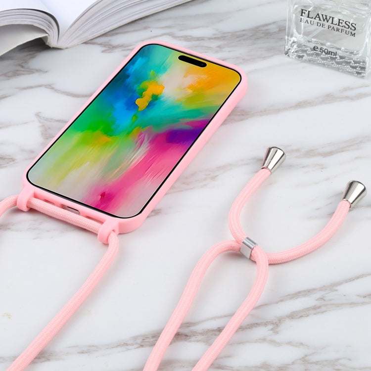 For iPhone 16 Pro Max Candy Colors TPU Protective Phone Case with Lanyard(Pink) - iPhone 16 Pro Max Cases by PMC TechLife | Online Shopping South Africa | PMC TechLife | Buy Now Pay Later Mobicred