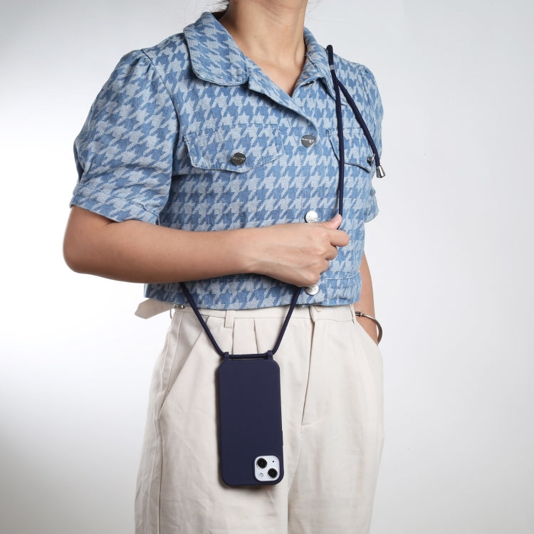 For iPhone 16 Pro Candy Colors TPU Protective Phone Case with Lanyard (Dark Blue) - iPhone 16 Pro Cases by PMC TechLife | Online Shopping South Africa | PMC TechLife | Buy Now Pay Later Mobicred