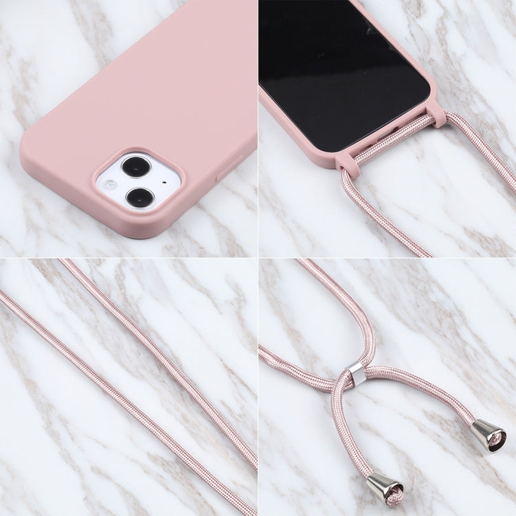 For iPhone 16 Plus Candy Colors TPU Protective Phone Case with Lanyard(Rose Gold) - iPhone 16 Plus Cases by PMC Jewellery | Online Shopping South Africa | PMC Jewellery | Buy Now Pay Later Mobicred