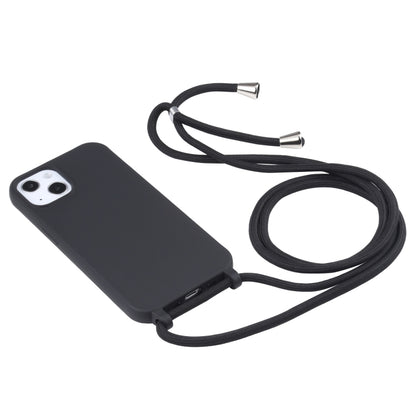 For iPhone 16 Candy Colors TPU Protective Phone Case with Lanyard(Black) - iPhone 16 Cases by PMC Jewellery | Online Shopping South Africa | PMC Jewellery | Buy Now Pay Later Mobicred