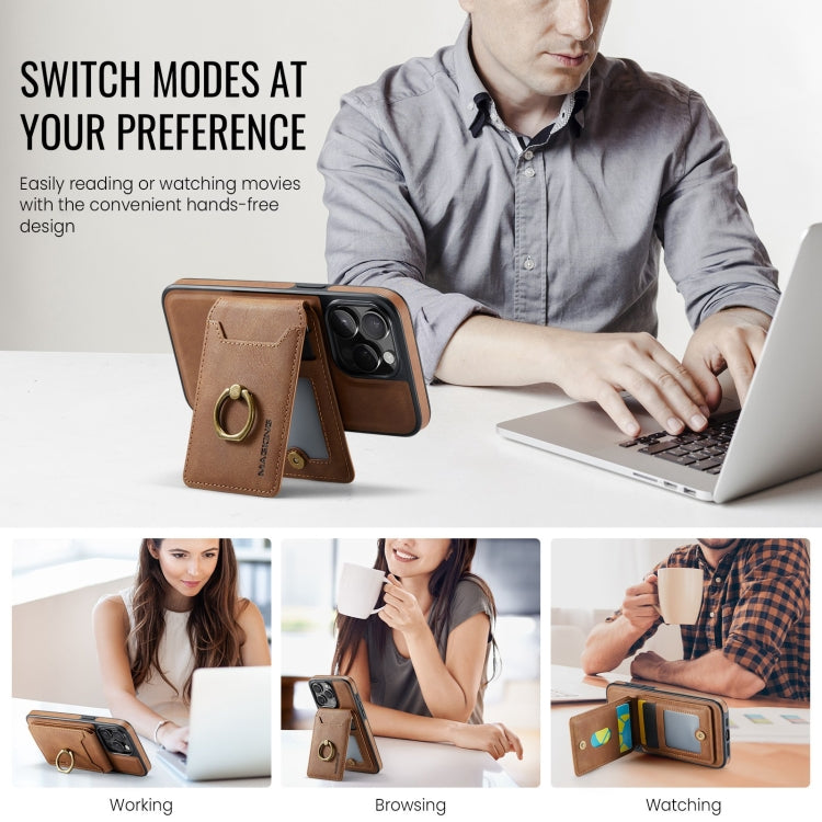 For iPhone 15 Pro DG.MING K1 MagSafe Detachable Wallet RFID Back Cover Phone Case(Brown) - free shipping - PMC Jewellery - Order now!