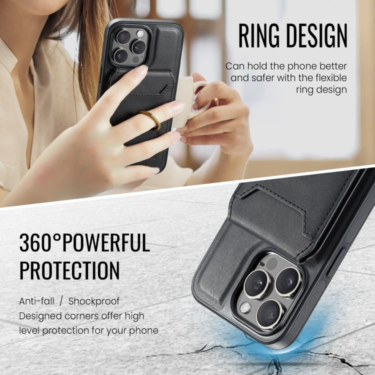 For iPhone 15 Plus DG.MING K1 MagSafe Detachable Wallet RFID Back Cover Phone Case(Black) - iPhone 15 Plus Cases by DG.MING | Online Shopping South Africa | PMC Jewellery | Buy Now Pay Later Mobicred