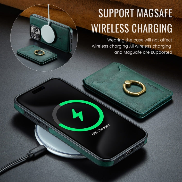For iPhone 15 Plus DG.MING K1 MagSafe Detachable Wallet RFID Back Cover Phone Case(Green) - free shipping - PMC Jewellery - Order now!