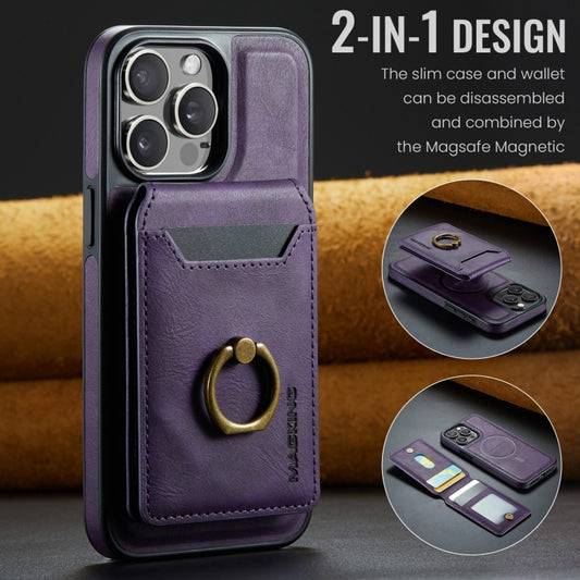 For iPhone 14 Plus DG.MING K1 MagSafe Detachable Wallet RFID Back Cover Phone Case(Purple) - iPhone 14 Plus Cases by DG.MING | Online Shopping South Africa | PMC Jewellery | Buy Now Pay Later Mobicred