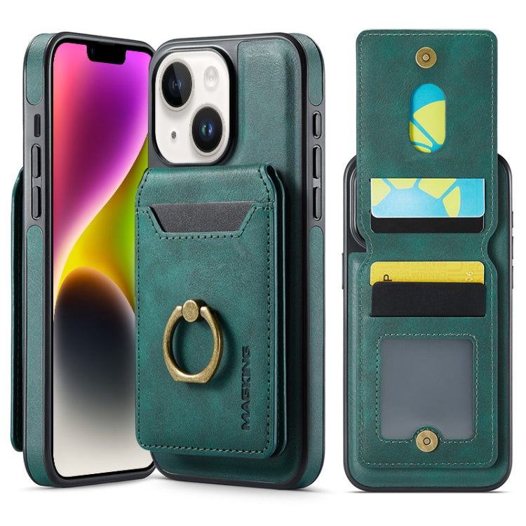 For iPhone 14 Plus MAGKING K1 MagSafe Detachable Wallet RFID Back Cover Phone Case(Green) - free shipping - PMC Jewellery - Order now!