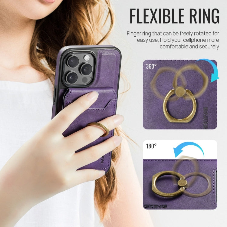 For iPhone 14 Pro Max DG.MING K1 MagSafe Detachable Wallet RFID Back Cover Phone Case(Purple) - free shipping - PMC Jewellery - Order now!