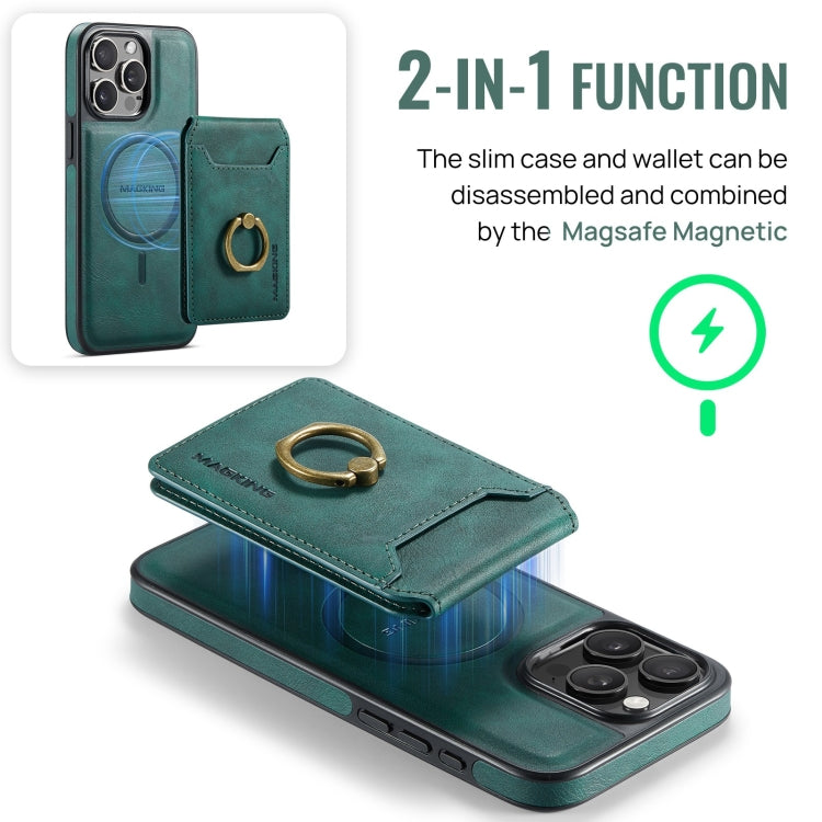 For iPhone 13 Pro Max DG.MING K1 MagSafe Detachable Wallet RFID Back Cover Phone Case(Green) - iPhone 13 Pro Max Cases by DG.MING | Online Shopping South Africa | PMC Jewellery | Buy Now Pay Later Mobicred