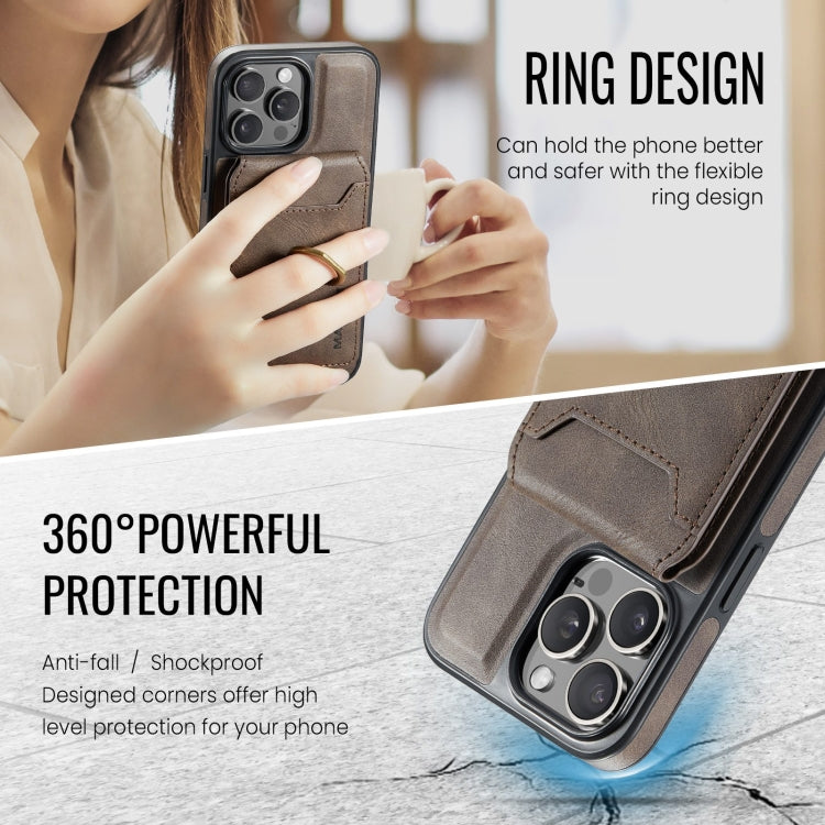 For iPhone 13 Pro DG.MING K1 MagSafe Detachable Wallet RFID Back Cover Phone Case(Coffee) - iPhone 13 Pro Cases by DG.MING | Online Shopping South Africa | PMC Jewellery | Buy Now Pay Later Mobicred