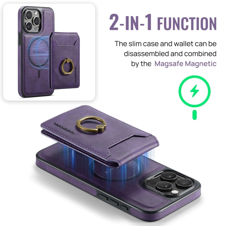 For iPhone 12 DG.MING K1 MagSafe Detachable Wallet RFID Back Cover Phone Case(Purple) - free shipping - PMC Jewellery - Order now!