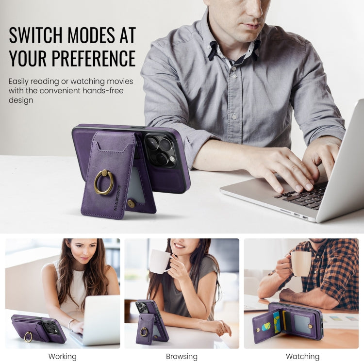 For iPhone 12 DG.MING K1 MagSafe Detachable Wallet RFID Back Cover Phone Case(Purple) - free shipping - PMC Jewellery - Order now!