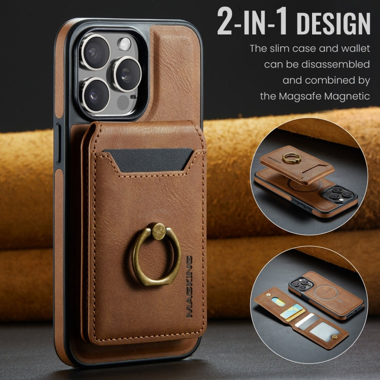 For iPhone 12 Pro DG.MING K1 MagSafe Detachable Wallet RFID Back Cover Phone Case(Brown) - iPhone 12 / 12 Pro Cases by DG.MING | Online Shopping South Africa | PMC Jewellery | Buy Now Pay Later Mobicred