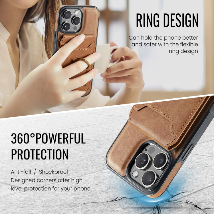 For iPhone 16 Pro Max DG.MING K1 MagSafe Detachable Wallet RFID Back Cover Phone Case(Brown) - iPhone 16 Pro Max Cases by DG.MING | Online Shopping South Africa | PMC Jewellery | Buy Now Pay Later Mobicred