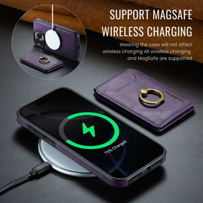 For iPhone 16 Pro DG.MING K1 MagSafe Detachable Wallet RFID Back Cover Phone Case(Purple) - iPhone 16 Pro Cases by DG.MING | Online Shopping South Africa | PMC Jewellery | Buy Now Pay Later Mobicred