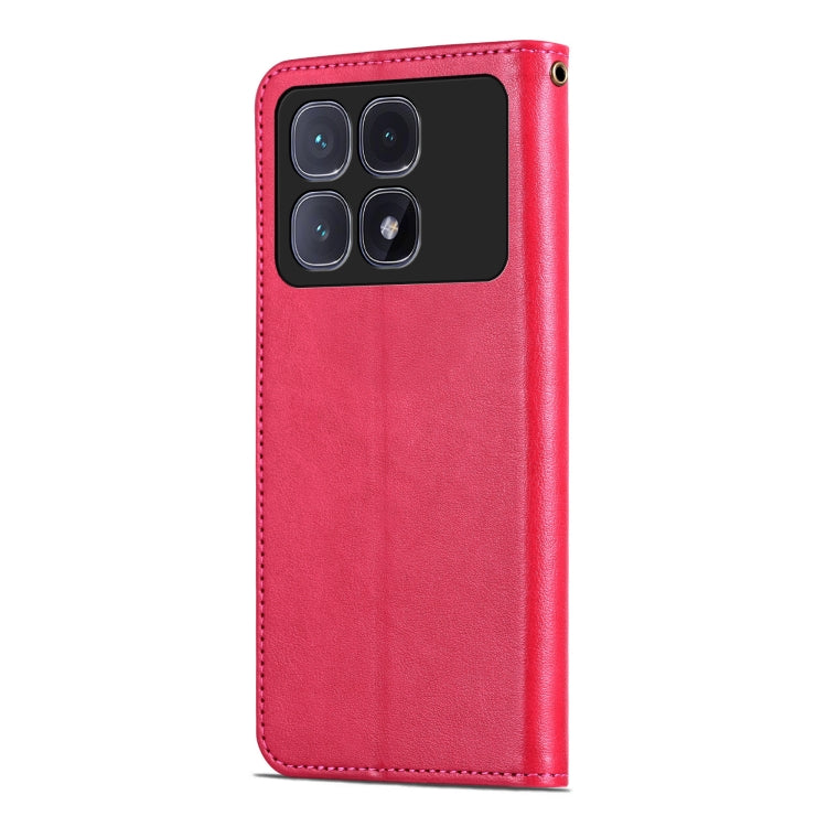 For Redmi K70 Ultra AZNS Sheepskin Texture Flip Leather Phone Case(Red) - free shipping - PMC Jewellery - Order now!