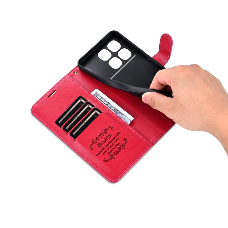 For Redmi K70 Ultra AZNS Sheepskin Texture Flip Leather Phone Case(Red) - free shipping - PMC Jewellery - Order now!