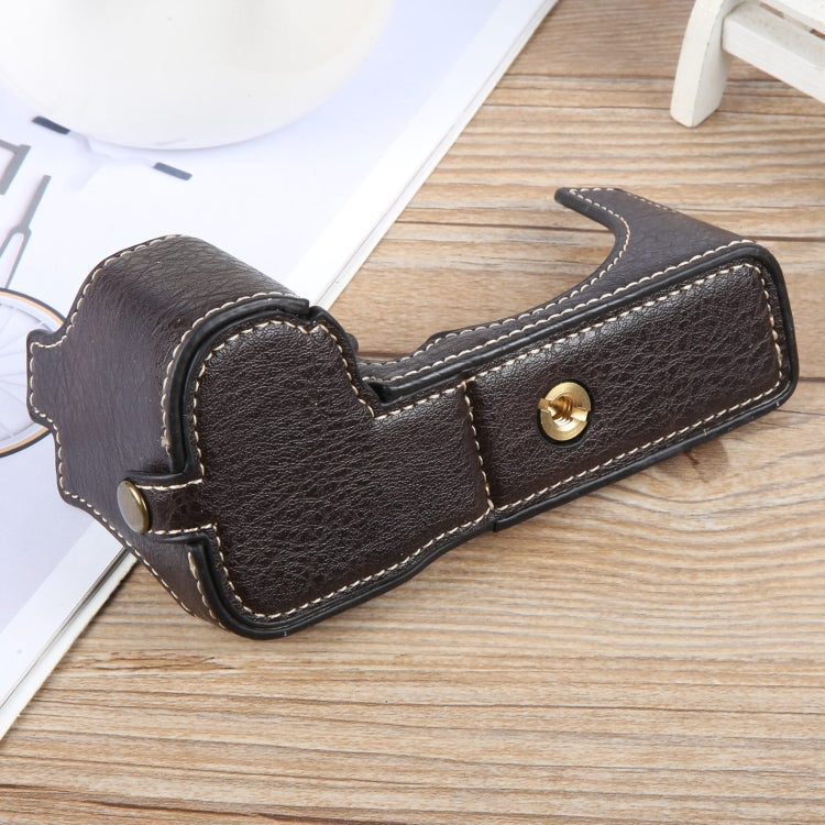 For FUJIFILM X-S20 Buffalo Texture PU Leather Camera Half Case Base(Dark Coffee) - Half Case by PMC TechLife | Online Shopping South Africa | PMC TechLife | Buy Now Pay Later Mobicred