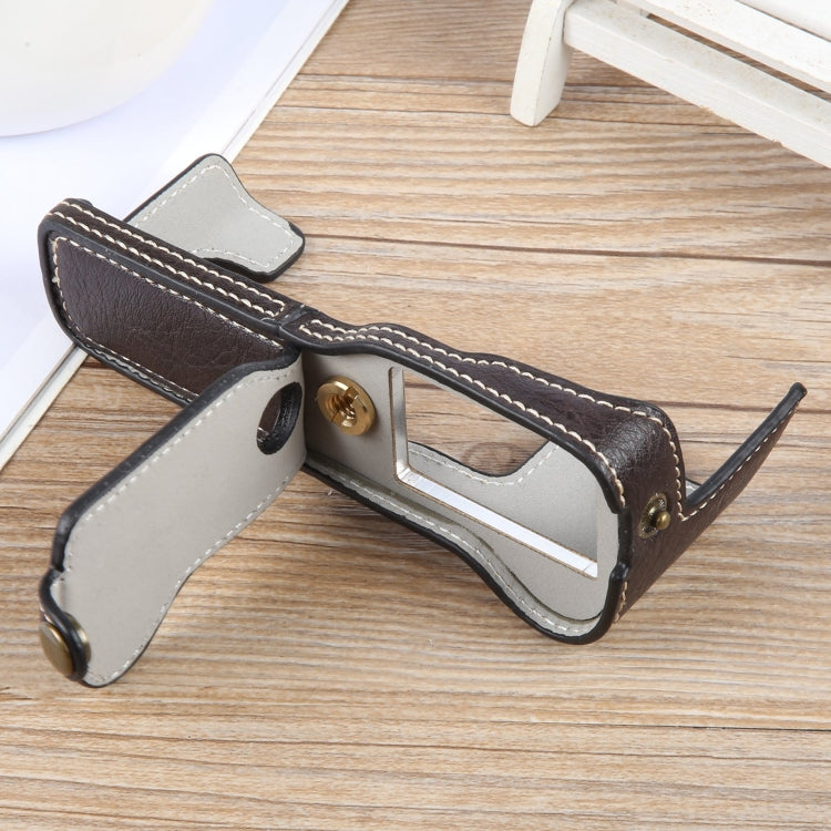 For FUJIFILM X-T1 Buffalo Texture PU Leather Camera Half Case Base(Dark Coffee) - Half Case by PMC TechLife | Online Shopping South Africa | PMC TechLife | Buy Now Pay Later Mobicred