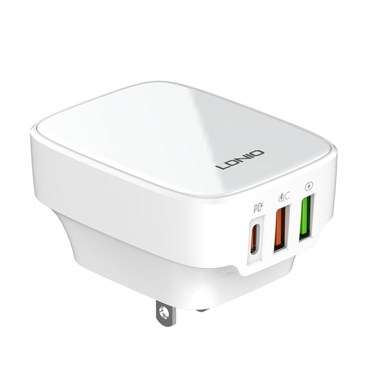 LDNIO Q334 32W Type-C + Dual USB Port Charger with 1m USB-C / Type-C Data Cable, Plug Type:US Plug(White) - USB Charger by LDNIO | Online Shopping South Africa | PMC Jewellery | Buy Now Pay Later Mobicred