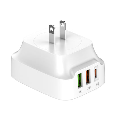 LDNIO Q334 32W Type-C + Dual USB Port Charger with 1m USB-C / Type-C to USB-C / Type-C Data Cable, Plug Type:US Plug(White) - USB Charger by LDNIO | Online Shopping South Africa | PMC Jewellery | Buy Now Pay Later Mobicred