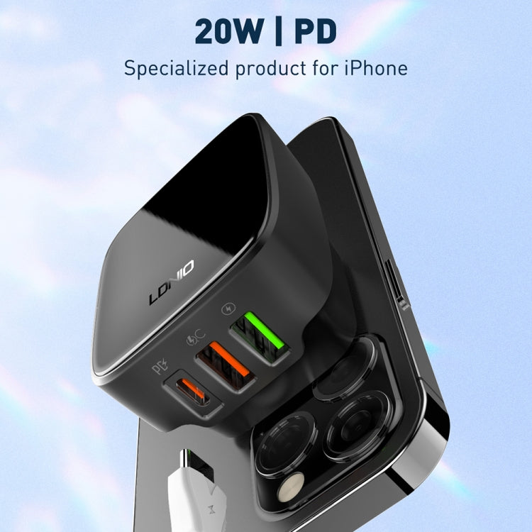 LDNIO Q334 32W Type-C + Dual USB Port Charger with 1m USB-C / Type-C to USB-C / Type-C Data Cable, Plug Type:EU Plug(Black) - free shipping - PMC Jewellery - Order now!
