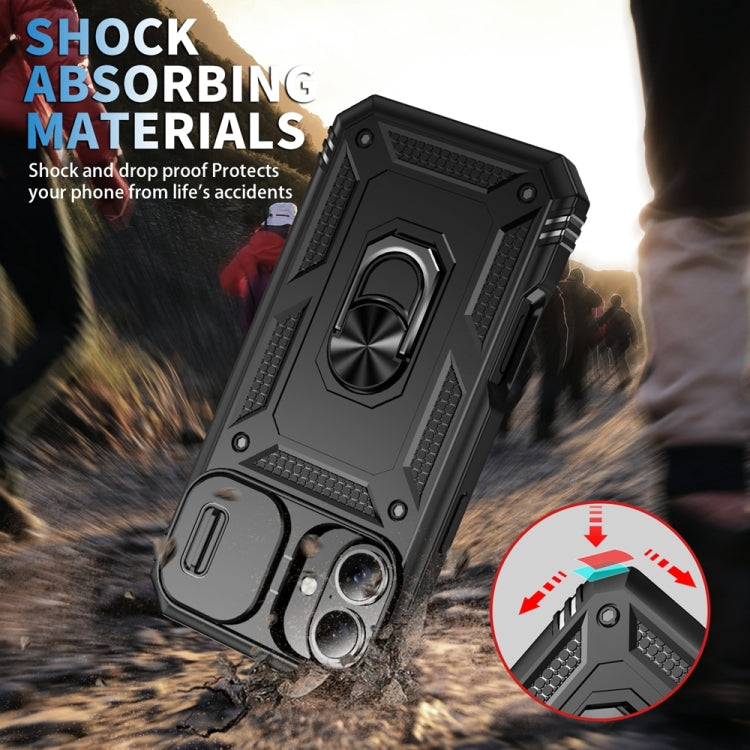 For iPhone 16 Plus Sliding Camshield TPU + PC Phone Case with Holder(Black) - iPhone 16 Plus Cases by PMC TechLife | Online Shopping South Africa | PMC TechLife | Buy Now Pay Later Mobicred