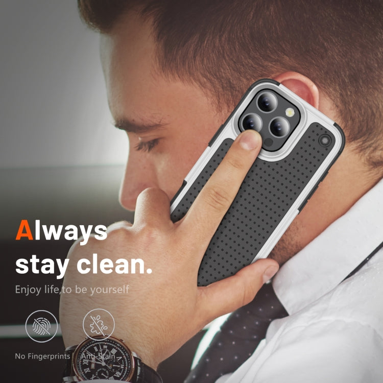 For iPhone 16 Pro Max PC + TPU Shockproof Protective Phone Case(White+Black) - free shipping - PMC Jewellery - Order now!