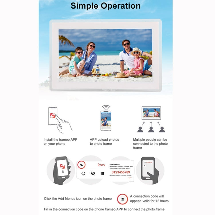 15.6 inch IPS Screen Digital Cloud Photo Frame Wall Mounted LED Advertising Machine, Plug Type:UK Plug(White) - 15 inch Above by PMC TechLife | Online Shopping South Africa | PMC TechLife | Buy Now Pay Later Mobicred